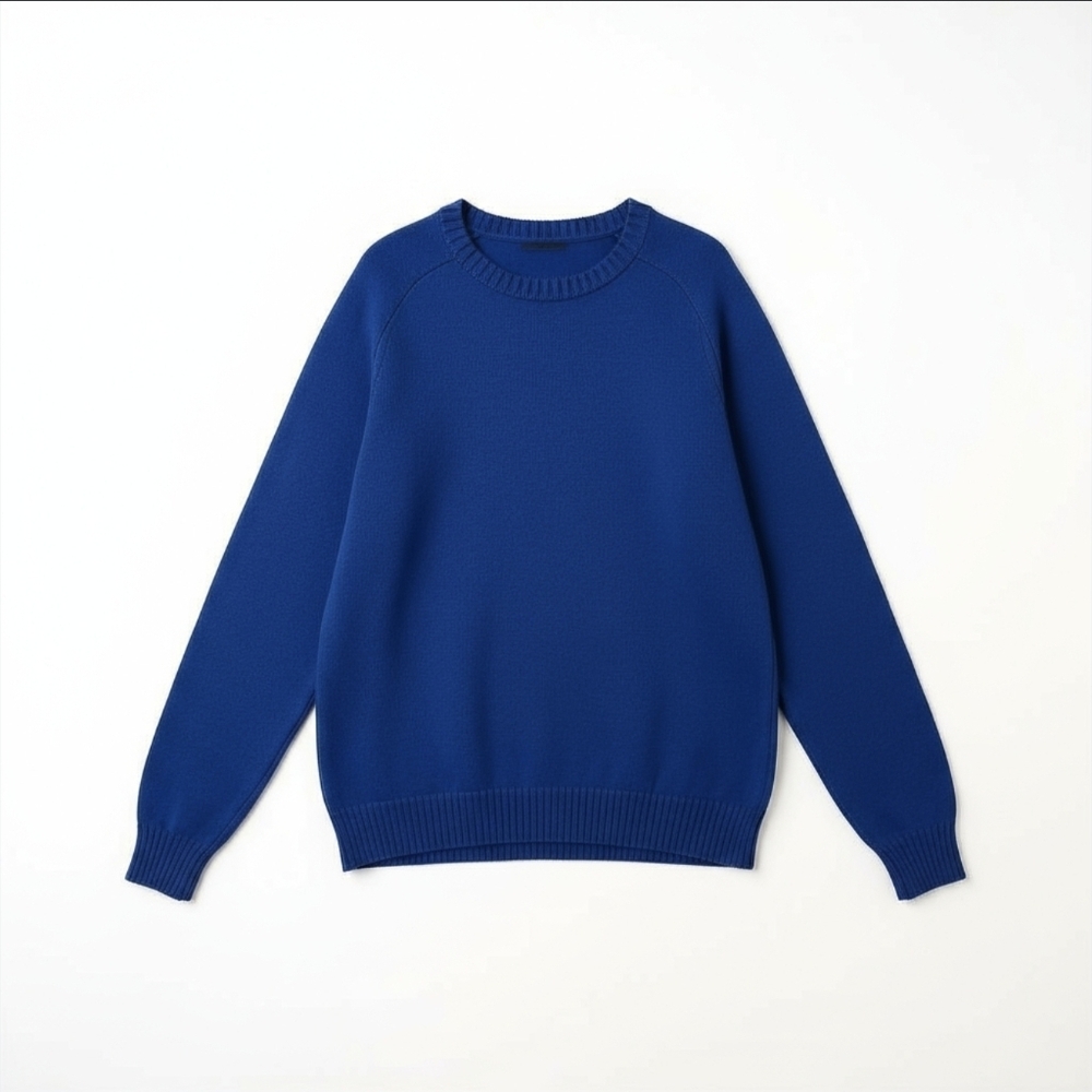 Lands' End Men's Drifter Crewneck Sweater - Blue Knit